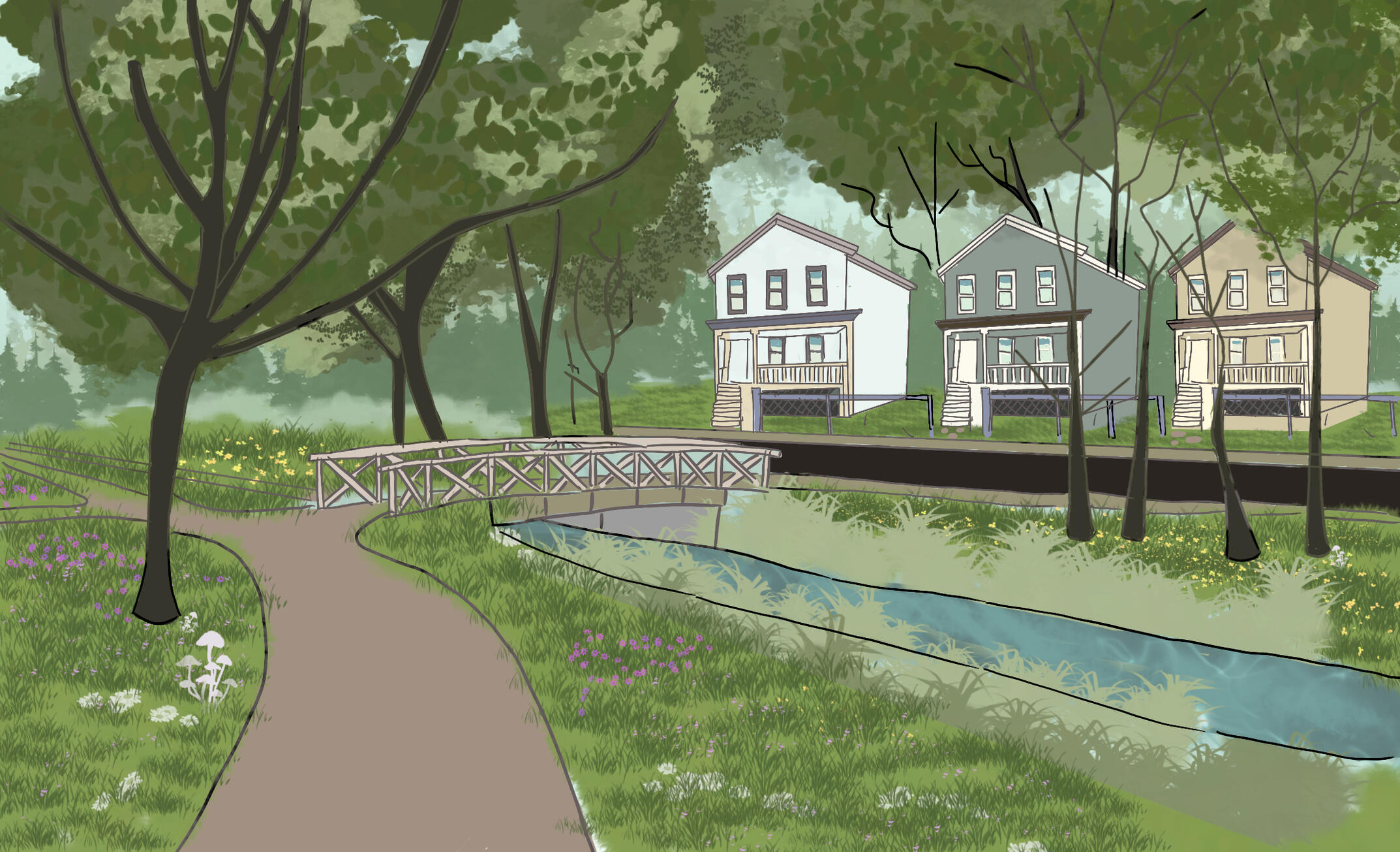 Coloured background based off of a layout for 'Sproutbound'