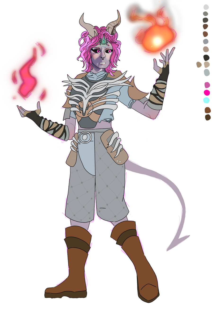 Full Body Flat Artwork of Baldurs Gate 3 OC 'Moth'