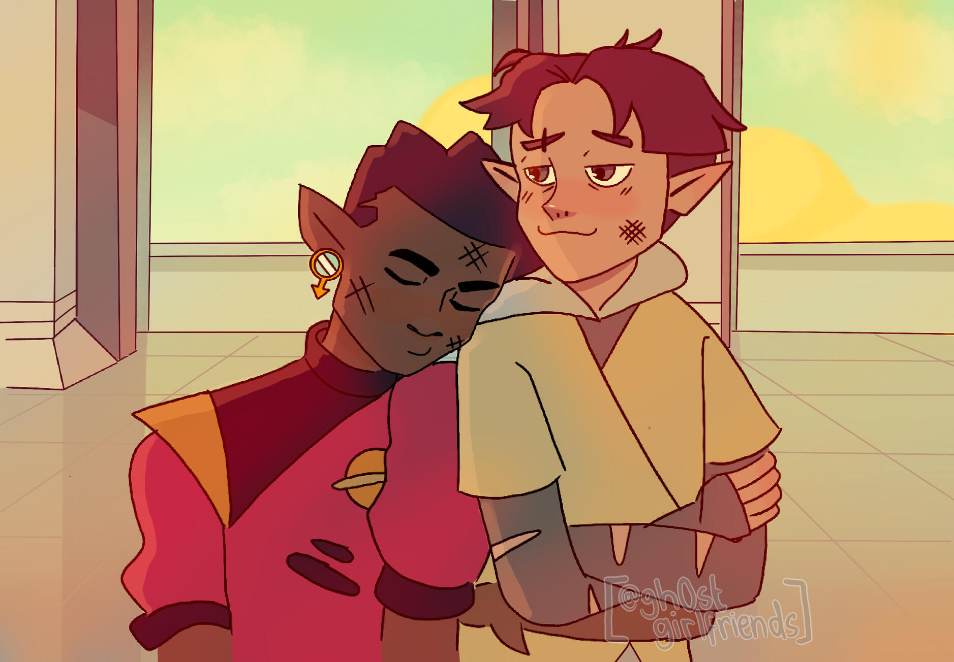 Fan art of Augustus Porter and Matt Tholomule from Disney Show 'The Owl House' by Dana Terrace